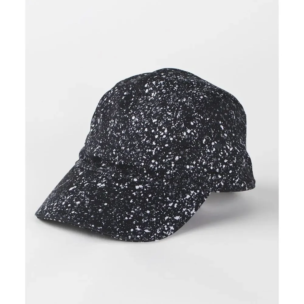 Lululemon Race To Place Run Hat 2.0 Black White Splatter EUC Adjustable - Picture 2 of 15